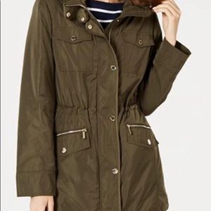 Hooded Anorak Michael Kors army green jacket